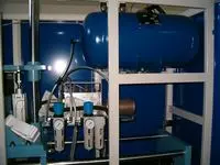 Semi-automatic stretch blow mould machine.