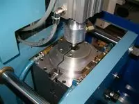 Semi-automatic stretch blow mould machine.