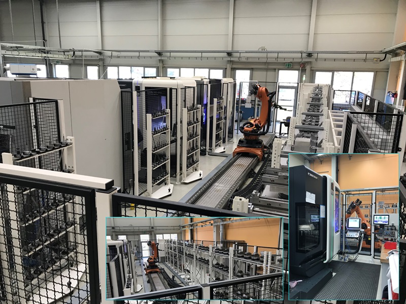 3x 5-Achs BAZ automatisierte Fertigungszelle