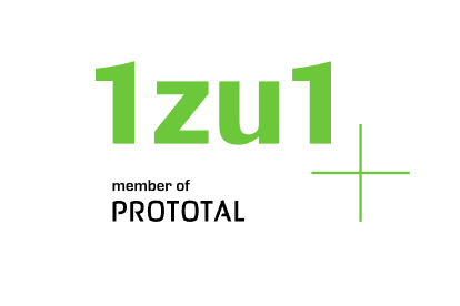 1zu1 Prototypen GmbH & Co KG Member of PROTOTAL Logo