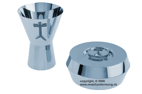 Trinkbecher+Hostienschale (Metalldrücken von Hand)