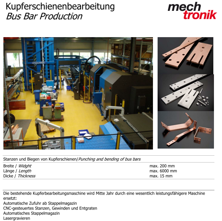 Kupferschienenbearbeitung