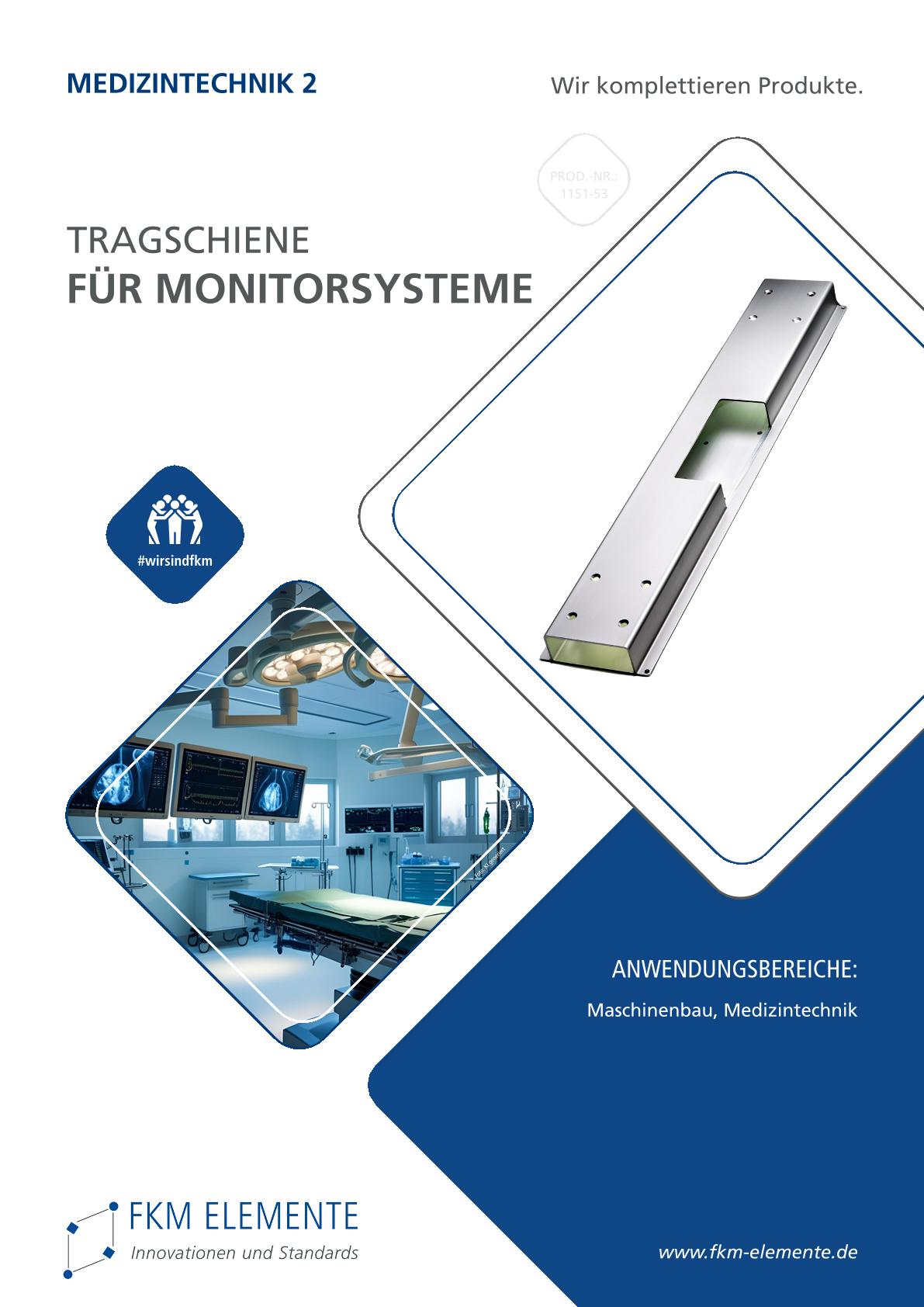 Trageschiene für Monitorsysteme