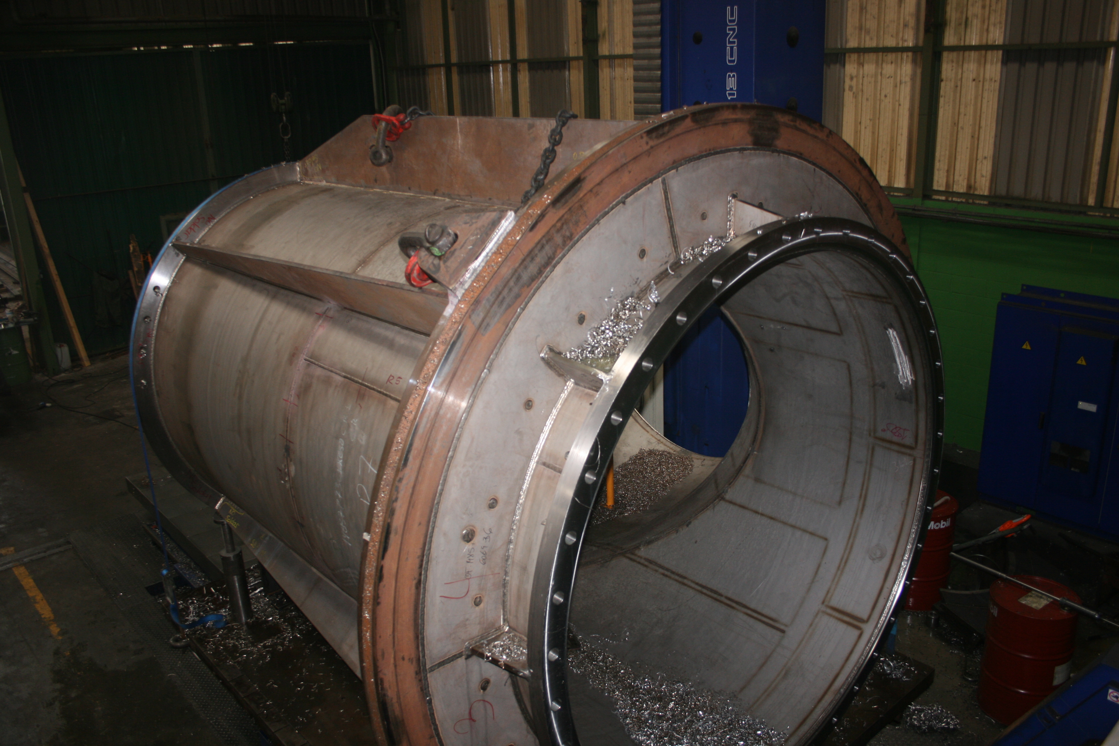 Welding and machining component