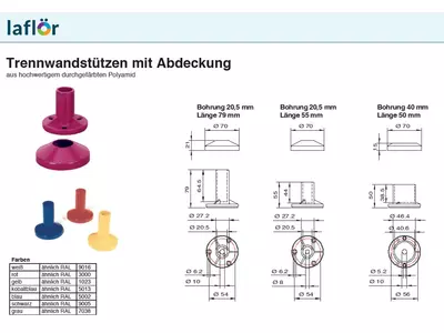 Trennwandstützen mit Abdeckung