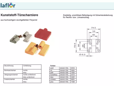 Kunststoff-Türscharniere