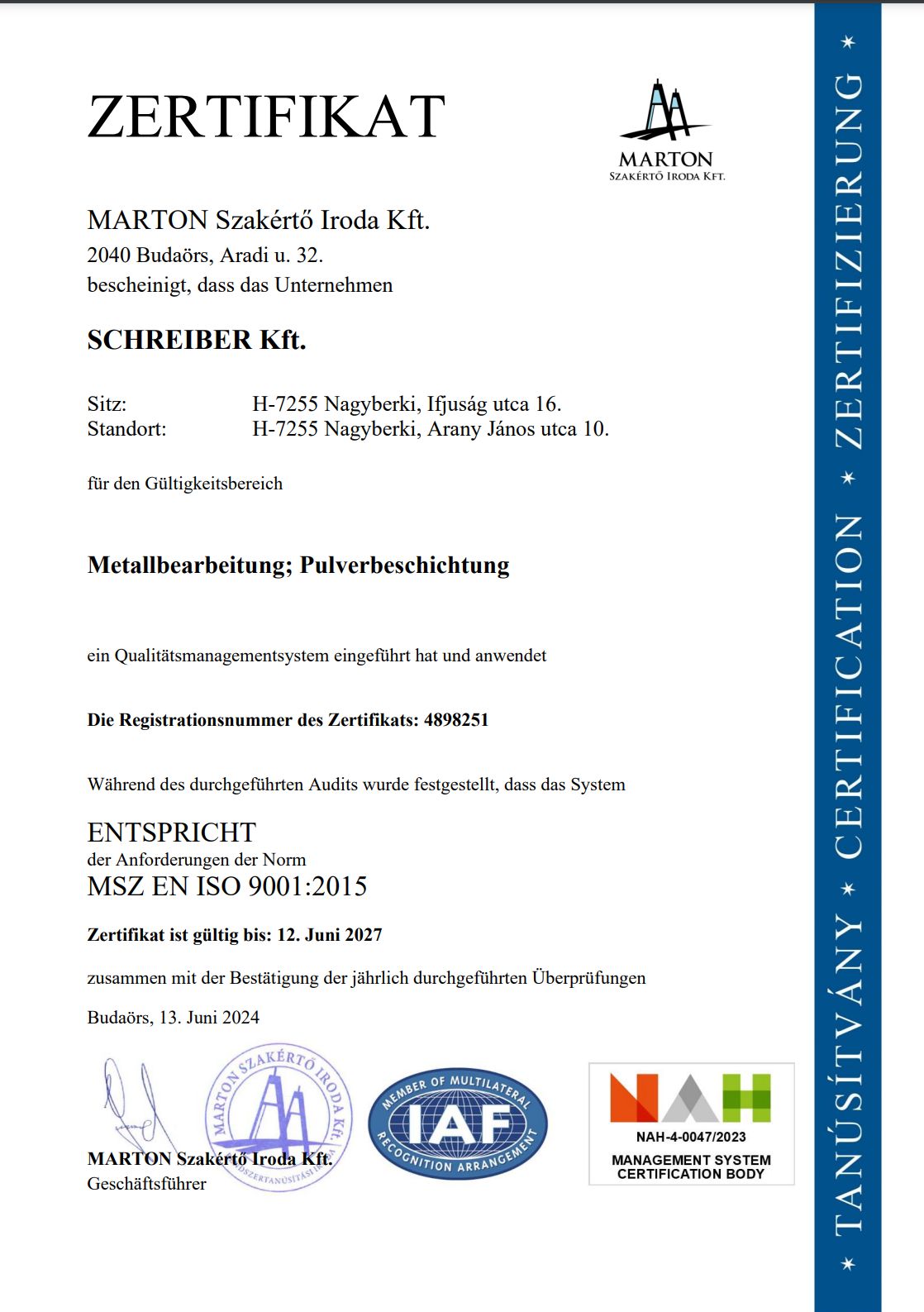 schreiber_kft_iso9001_2015_zert