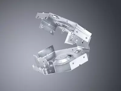 Blech mit Umformungen, Gewinde und Laschen