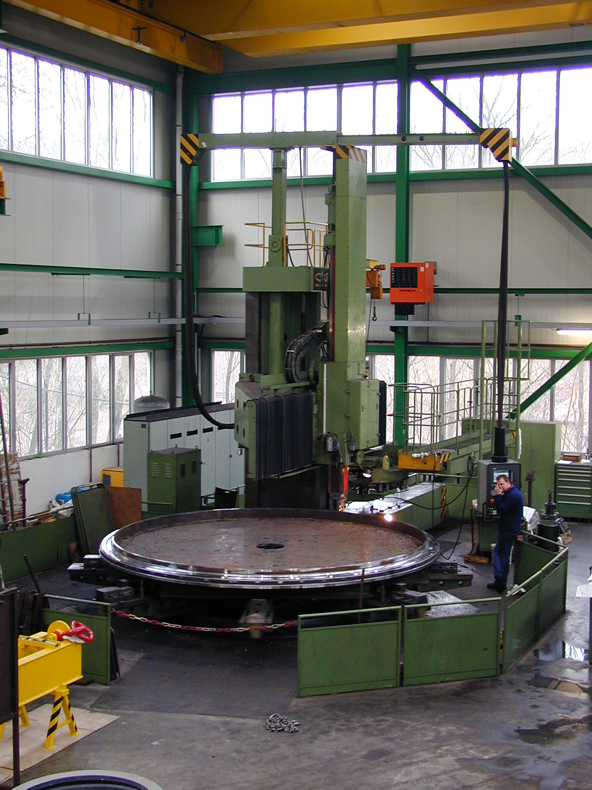 Karusselldrehmaschine, max. Ø 6300 mm, max. Höhe 2500 mm, max. Gewicht 50 to
