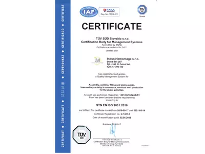 Certifikat TUV ISO