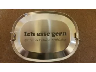 Lasergravur auf Edelstahl Brotbox