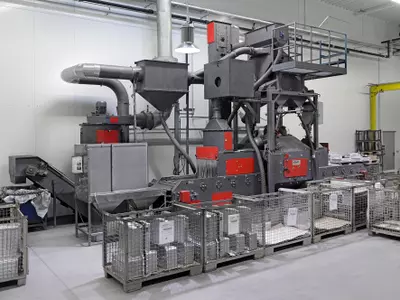 Drahtgurt Durchlauf Strahlanlage