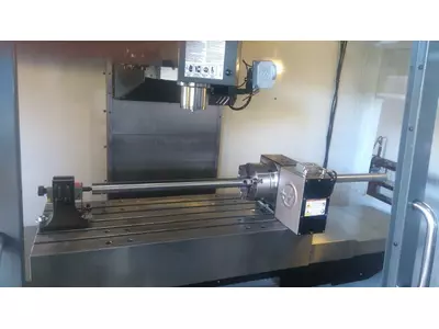 Haas VF3 with fourth axis synchronized with the spindle