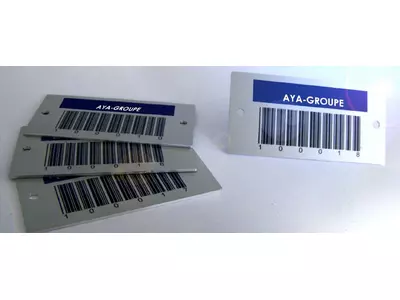 Typenschild mit Barcode