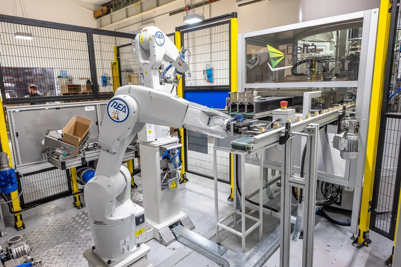 Robotized area for sorting