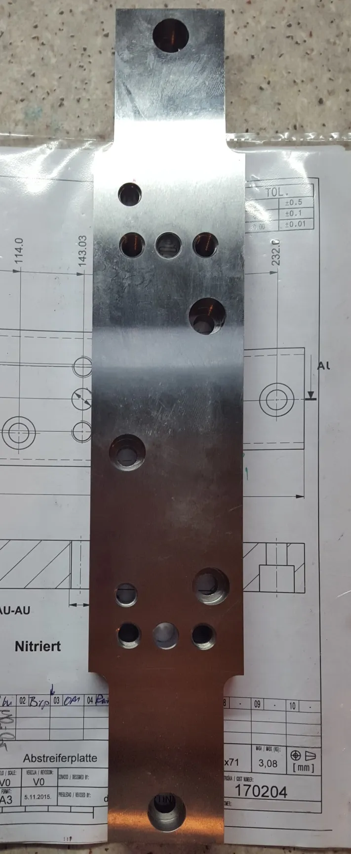 Part for punch die