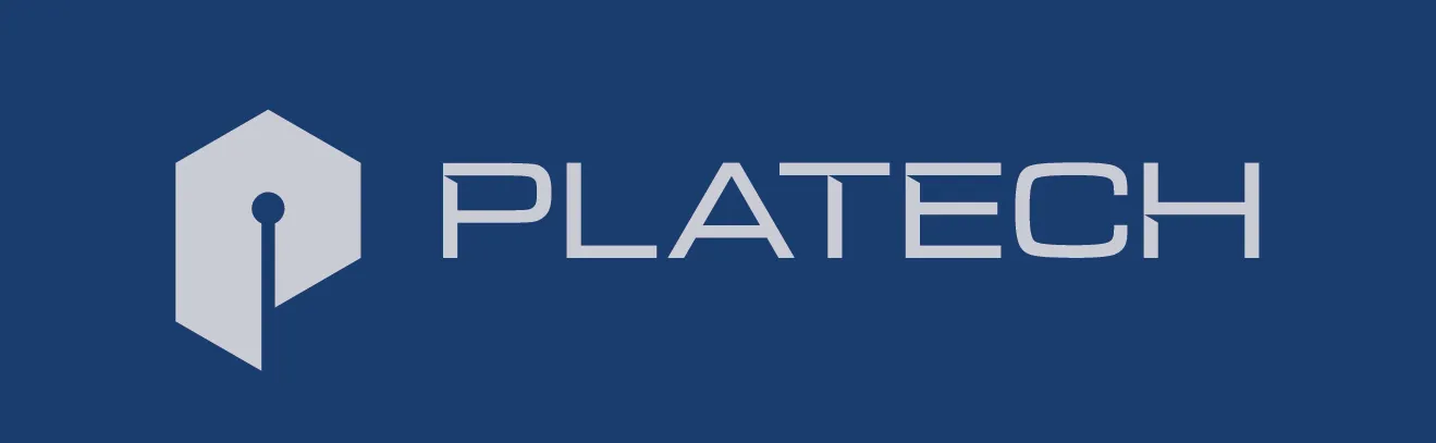 Platech logo-poziome negatyw