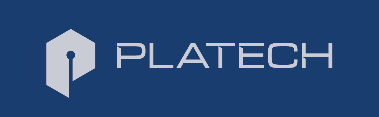 Platech logo-poziome negatyw