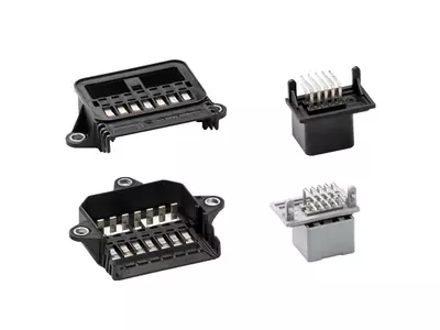 Connecttion box mit Einlegeteilen umspritzt