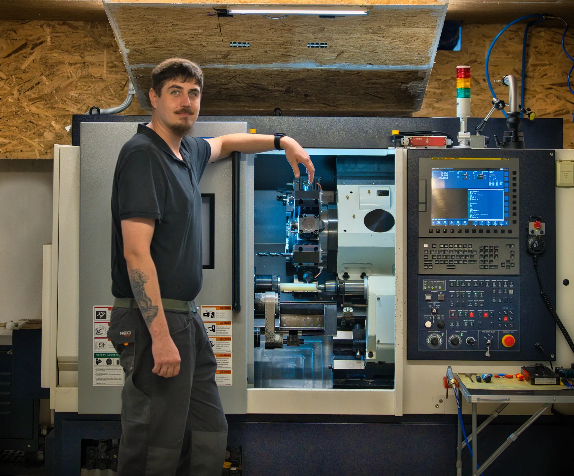 making long part using living tools, deep drilling.