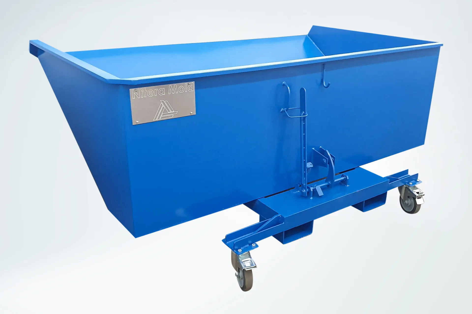Industrial wheeled containers with a mechanism for unloading various waste in industry
