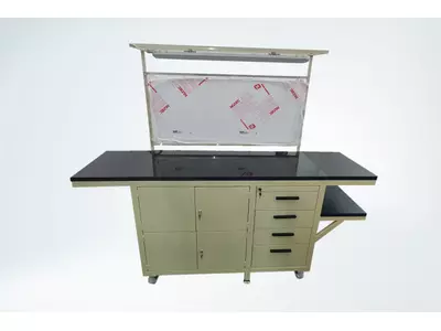 Work table with marble top and lighting