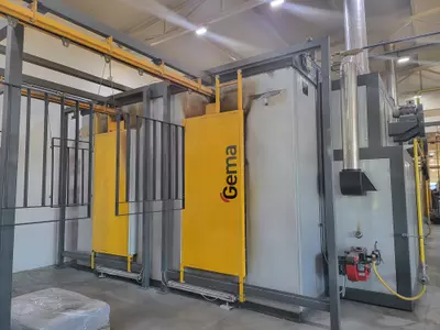 Powder coating semiautomatic line/ GEMA