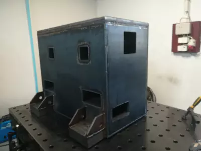 Welded machine stand