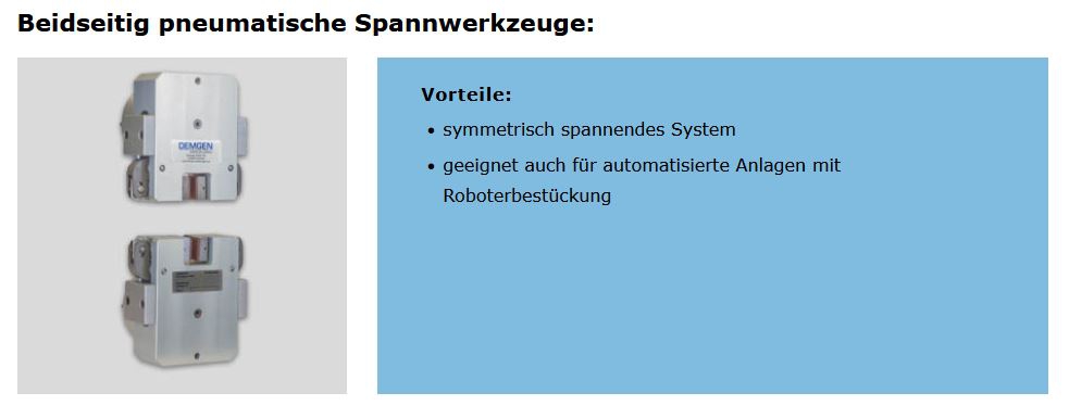 Beidseitig pneumatische Spannwerkzeuge