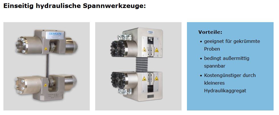 Einseitig hydraulische Spannwerkzeuge