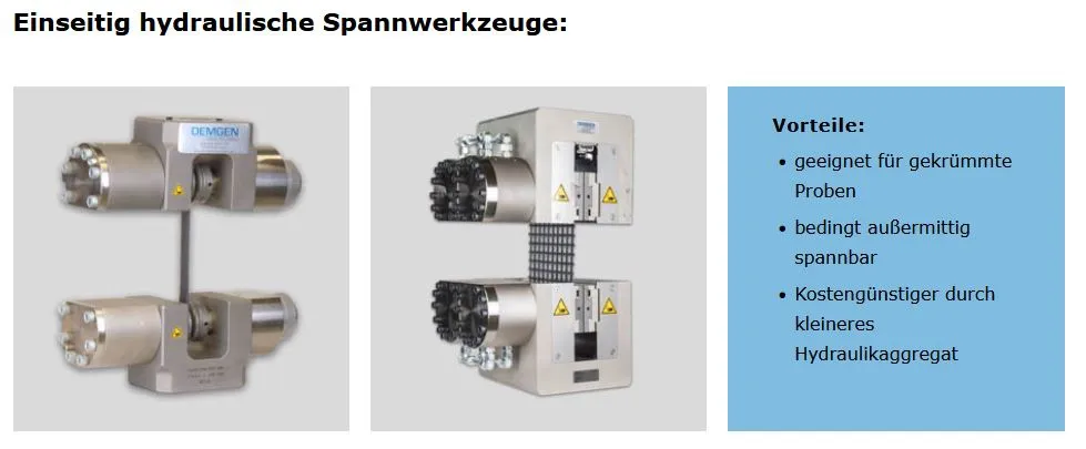 Einseitig hydraulische Spannwerkzeuge