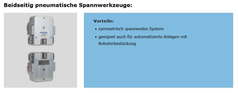 Beidseitig pneumatische Spannwerkzeuge