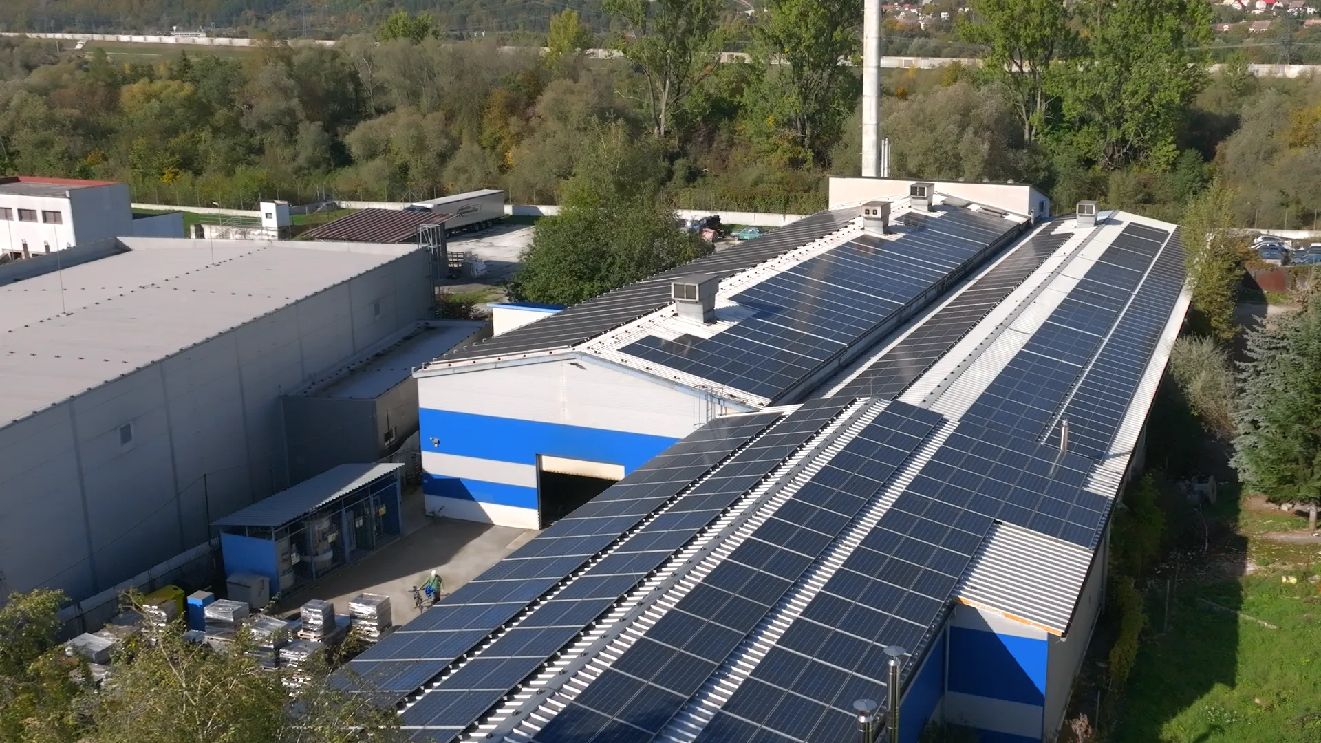 Fotovoltaic panels on production hall