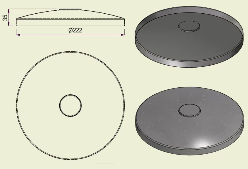 PIAI304STA220 - Piatto Standard Inox 304 d.220