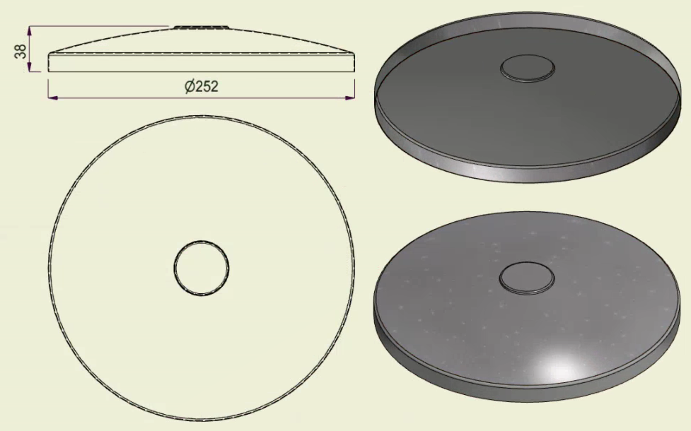PIAI304STA250 - Piatto Standard Inox 304 d.250