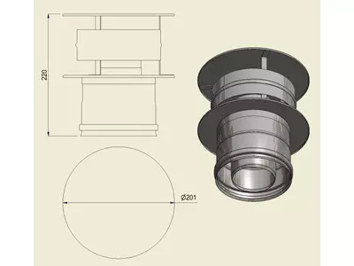 ANDI304DP080130 - Terminale Antares Inox 304 d.80/130