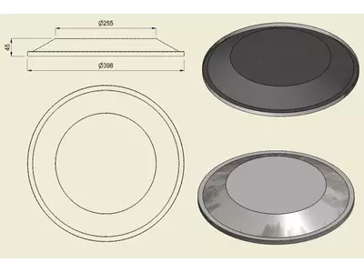PIAI304BOM400 - Piatto Bombato Inox 304 d.400 (int.255)