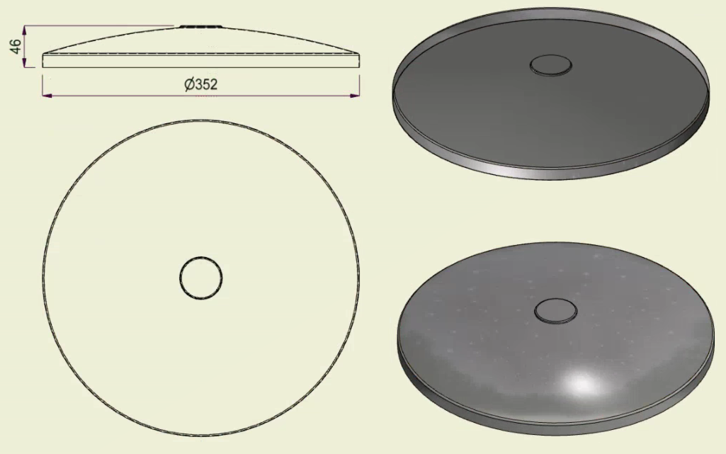 PIAI304STA350 - Piatto Standard Inox 304 d.350