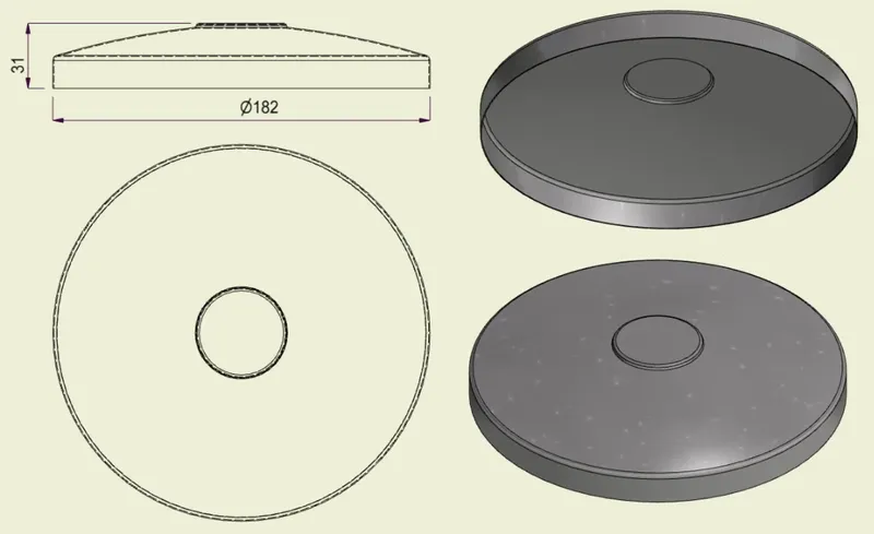 PIAI304STA180 - Piatto Standard Inox 304 d.180