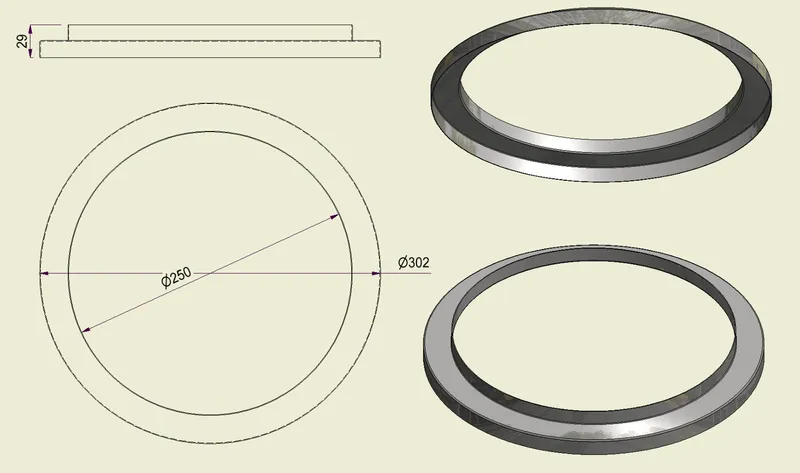 ACHI304250300 - Anello Inox 304 d.250-300