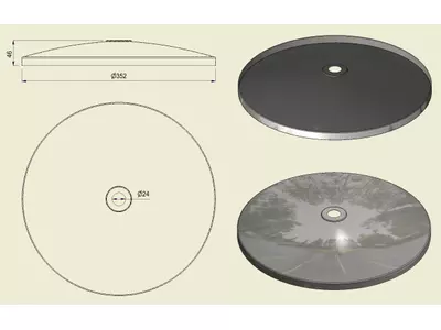 PBSI316350 - Piatto con Foro Inox 316 d.350