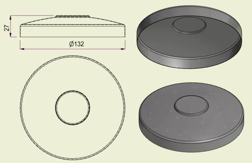 PIAI304STA130 - Piatto Standard Inox 304 d.130