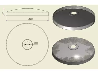 PBSI316180 - Piatto con Foro Inox 316 d.180
