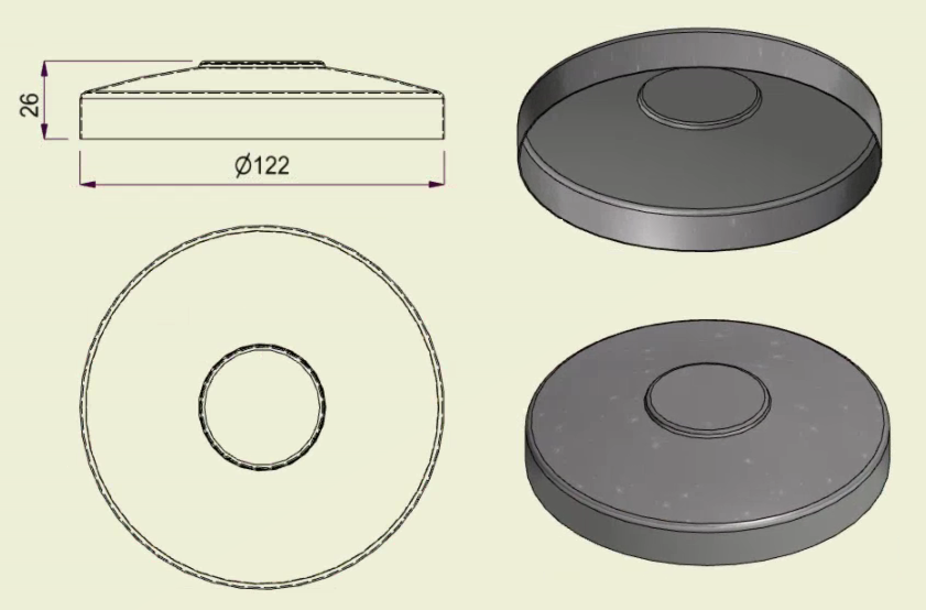 PIAI304STA120 - Piatto Standard Inox 304 d.120