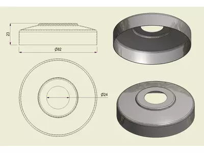 PBSI316080 - Piatto con Foro Inox 316 d.80