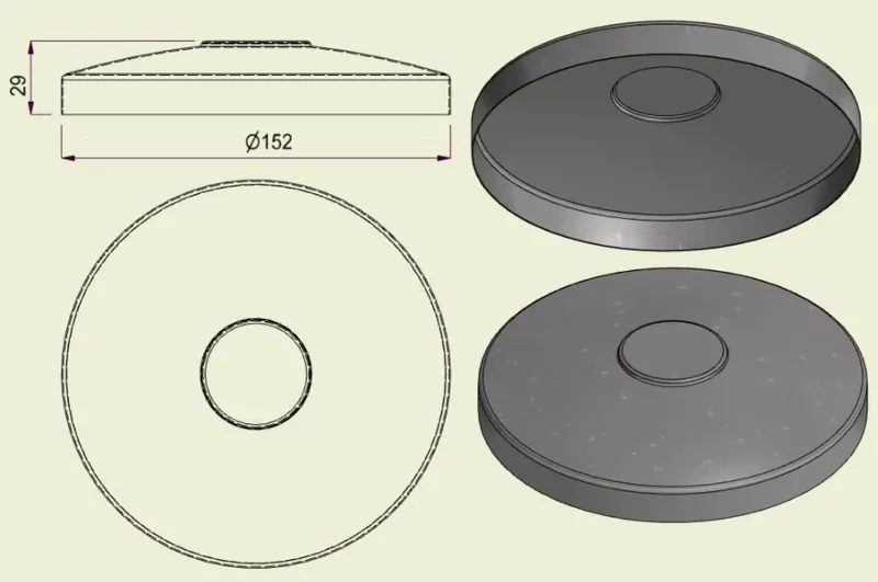PIAI304STA150 - Piatto Standard Inox 304 d.150