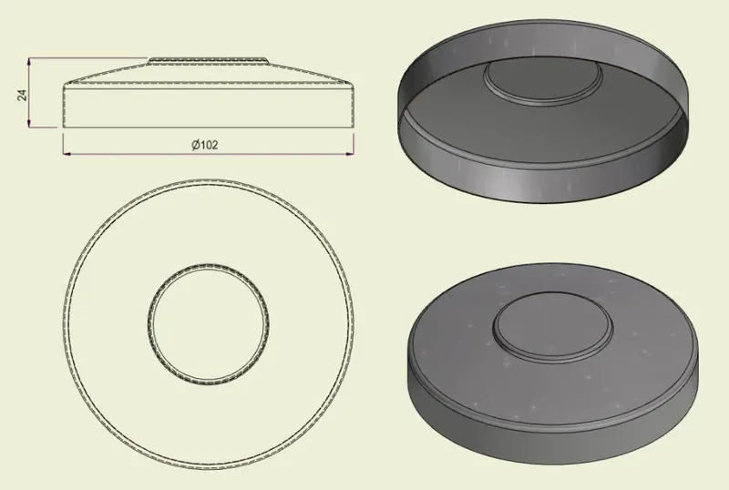 PIAI304STA100 - Piatto Standard Inox 304 d.100