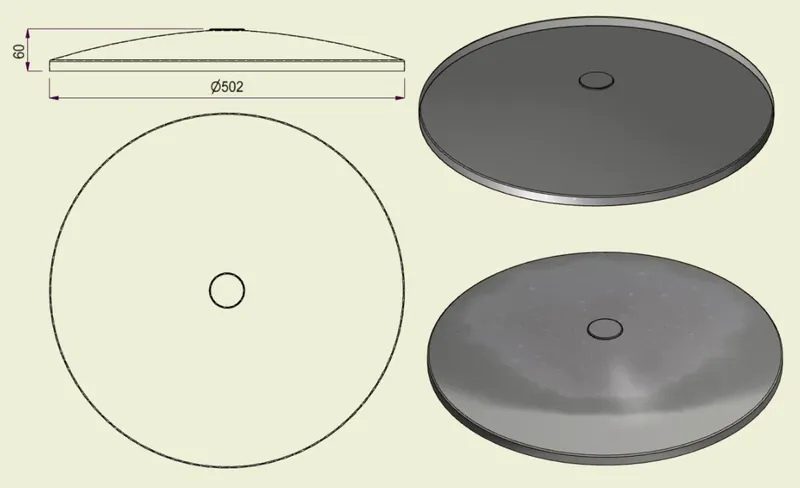 PIAI304STA500 - Piatto Standard Inox 304 d.500