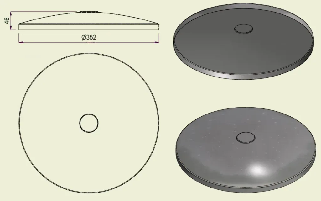 PIAI304STA350 - Piatto Standard Inox 304 d.350