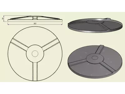 PIAI304NER265 - Piatto Nervato Inox 304 d.265